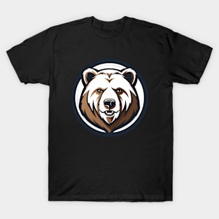 a brown bear in a circle shape T-Shirt